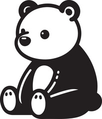 Bear doll silhouette vector illustration on white background.