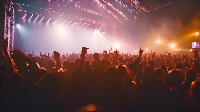 Excited Crowd of People at Concert Generative AI