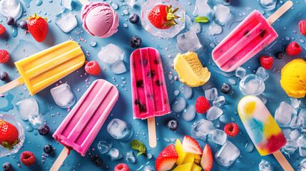 Colorful ice cream set