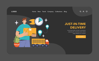 Just in Time Delivery concept. Flat vector illustration