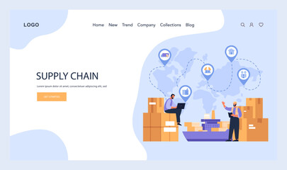 Supply Chain Dynamics concept. Flat vector illustration