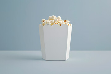 A stunning mockup of a blank popcorn box on a solid light gray background
