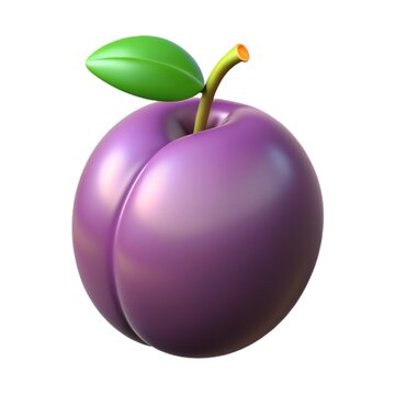 purple plum isolated on white