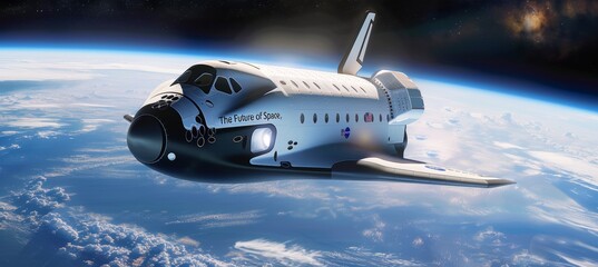 Naklejka premium Futuristic Space Shuttle Design Featured on a Mockup Magazine Cover