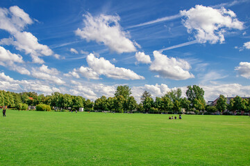 beautiful summer view in the park, Ingolstadt	