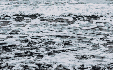 Abstract Natural Background Water Bubbling Sea Foam Splash Waves Energy Power Strength Intensity