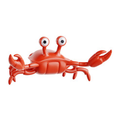 PNG 3D crab icon isolated on a white background