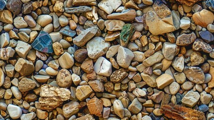 Naklejka premium A pile of rocks on the ground with one rock on top
