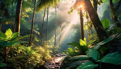 tropical forest in the morning