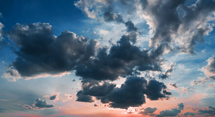 blue sky with fantastic clouds for photo background