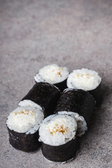 delicious fresh sushi roll maki with tuna mayonnaise