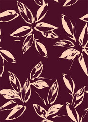 Floral seamless pattern with big flowers and  Vector illustration.