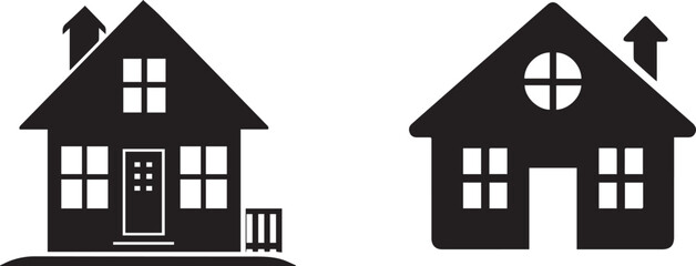 Home icons isolated on white background