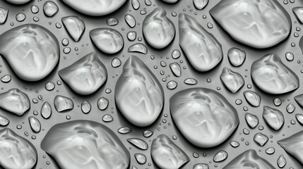   A lot of water droplets on a glass surface with many water droplets