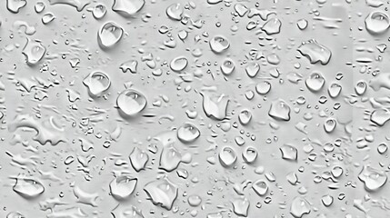   Close-up of water droplets on glass with B&W photo