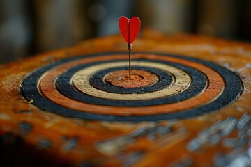 A red dart hitting the bullseye