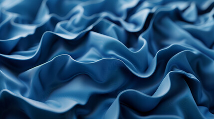 Obraz premium abstract background with blue wavy ribbons, folded cloth macro