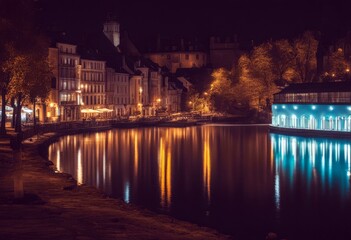 'peage barrieres nuit autoroutier highway toll circulation traffic car jam barrier transport lighting lighthouse trail night route'