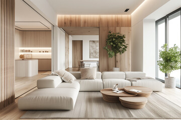 Modern home mockup interior background 3d render