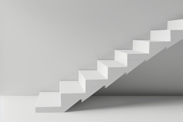 Obraz premium Simple But Artistic Representation of Advancing Up White Stairs