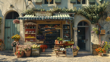 A Cup of Coffee and a Slice of Cake Enjoyed on a Sunny Patio