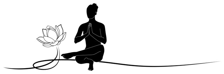 line art yoga pose
