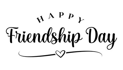 Happy friendship day lettering text vector illustration.