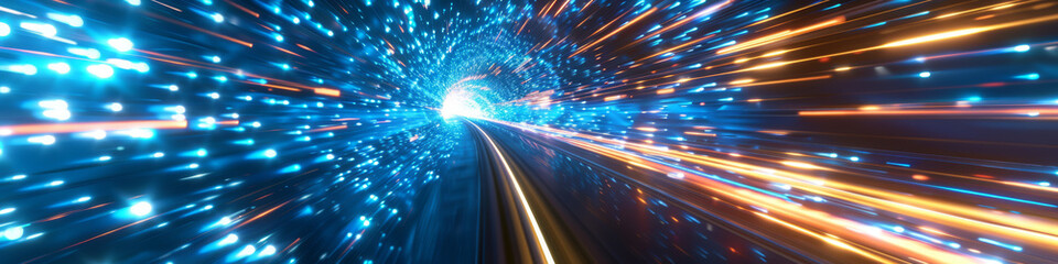 High-Speed Celestial Flight Through a Tunnel of Lights