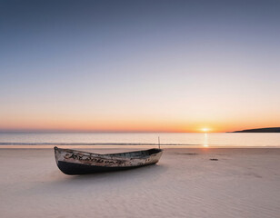 old abandoned boat at the beach
