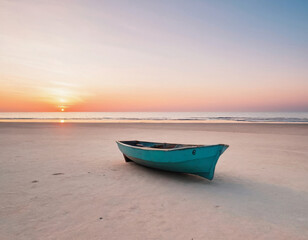 old abandoned boat at the beach