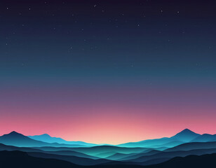 
colorful gradient landscape with mountains digital art
