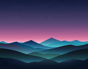 Fototapeta premium colorful gradient landscape with mountains digital art