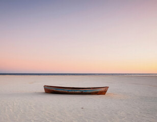 old abandoned fishing boat at the beach