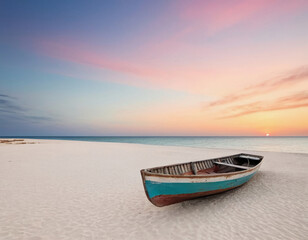 old abandoned fishing boat at the beach