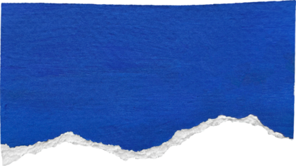 Blue & White Torn Paper Piece