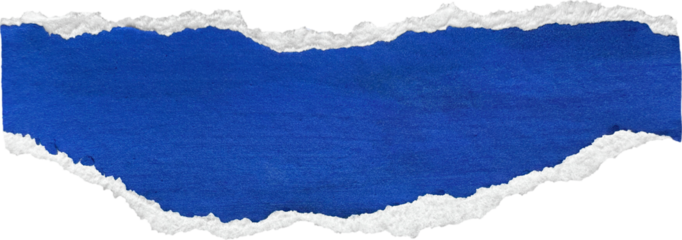 Blue & White Torn Paper Piece