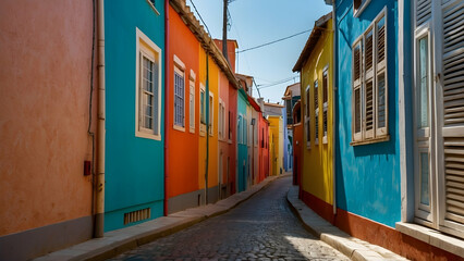 Fototapeta premium Colorful alley in a traditional town