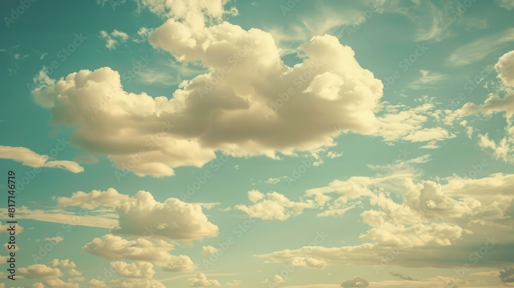 Sticker the sky displayed a cool vintage hue its backdrop populated by softly blurred clouds creating a sere