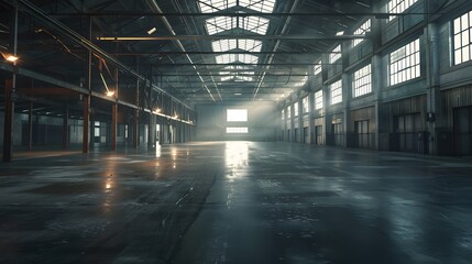 Empty factory warehouse