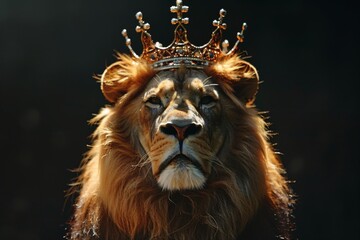 A Lion With A Crown On Its Head Lion Of Judah Exuding Strength And Power