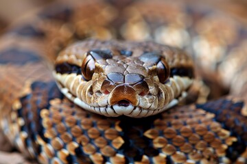Obraz premium Close-up of Brown and Black Patterned Snake