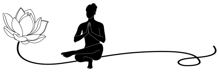 line art yoga pose