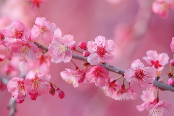 Beautiful Pink Cherry Blossoms in Full Bloom