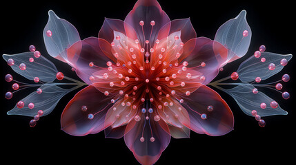 Abstract fractal design. Red. Black. 