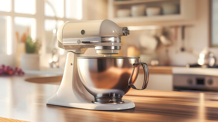Dough kneading machine on table in the kitchen, Kitchen utensile bread preparation utensil tool mixing