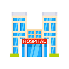 Clinic, Hospital building set. Medical office. Medicine clinic skyscrapers collection.