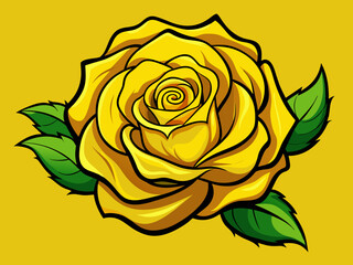 Yellow rose vector illustration 