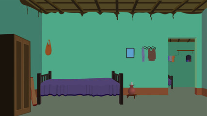Indian Village house Indoor design, poor home inside design, Indian village background, mud house interior design, background for 2d cartoon animation