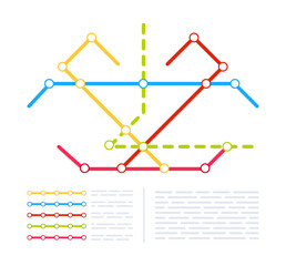 Metro subway city map. Underground transport system. Public transport