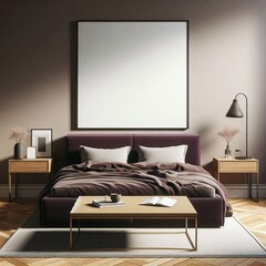 3d render of a bedroom mock up .
